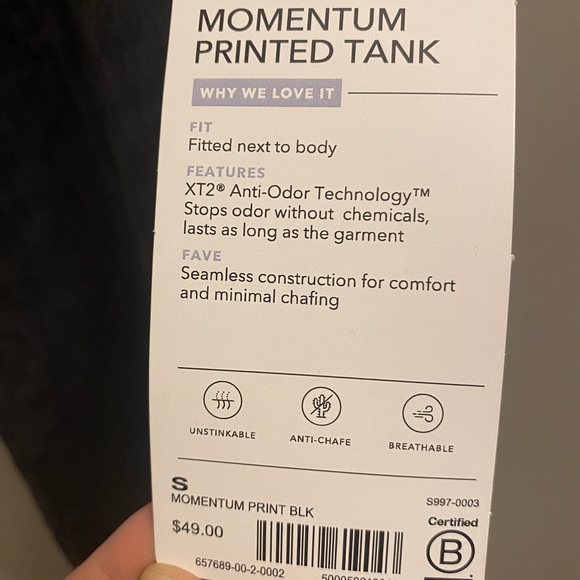 Athleta Momentum Printed Tank Black Small - Picture 4 of 6
